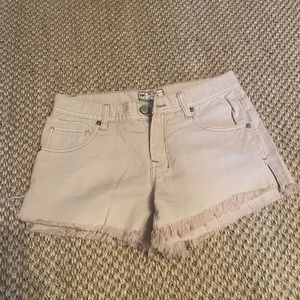 Free People Tan Jean Shorts